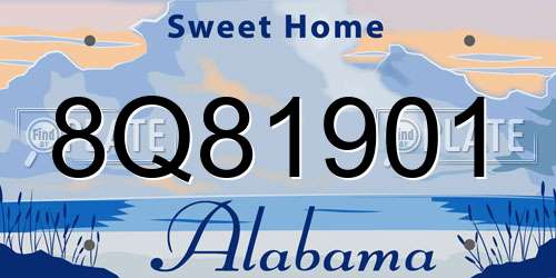 8Q81901 Alabama License Plate