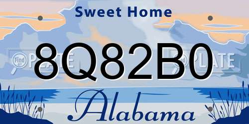 8Q82B0 Alabama License Plate