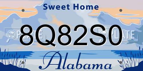 8Q82S0 Alabama License Plate