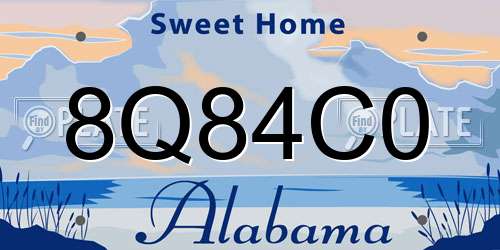 8Q84C0 Alabama License Plate