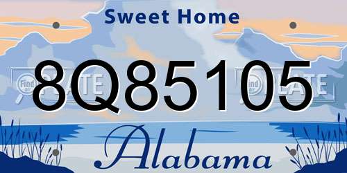 8Q85105 Alabama License Plate