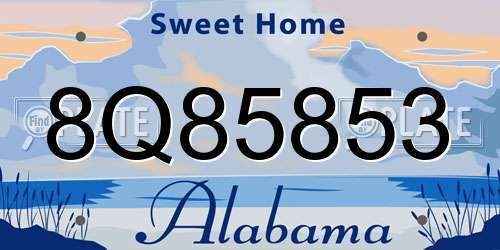 8Q85853 Alabama License Plate