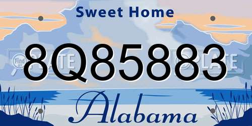8Q85883 Alabama License Plate