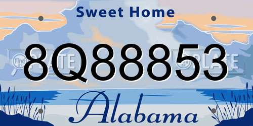 8Q88853 Alabama License Plate