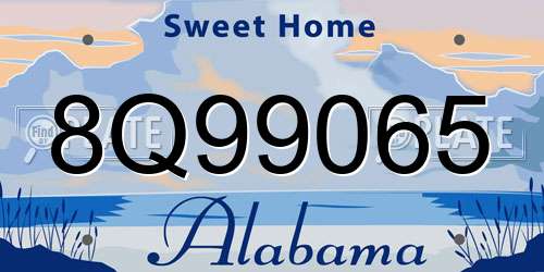 8Q99065 Alabama License Plate