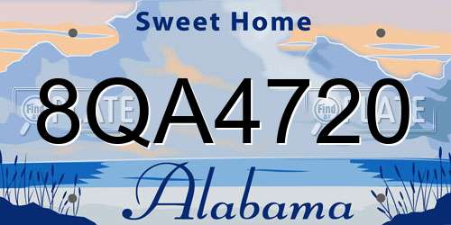 8QA4720 Alabama License Plate