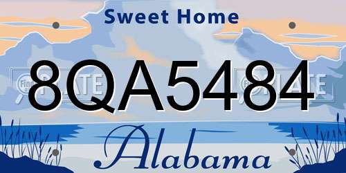 8QA5484 Alabama License Plate