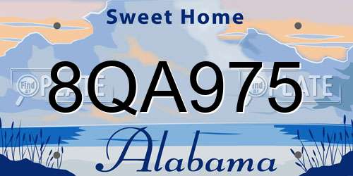 8QA975 Alabama License Plate