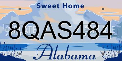 8QAS484 Alabama License Plate