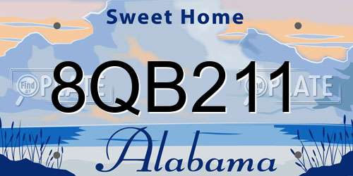 8QB211 Alabama License Plate
