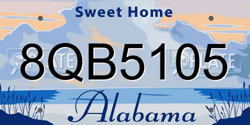 8QB5105 Alabama License Plate