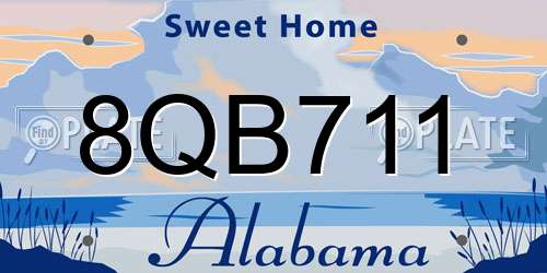 8QB711 Alabama License Plate