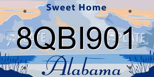 8QBI901 Alabama License Plate