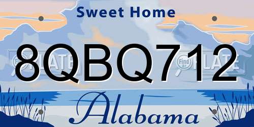 8QBQ712 Alabama License Plate