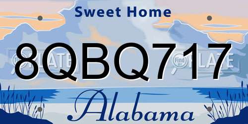 8QBQ717 Alabama License Plate