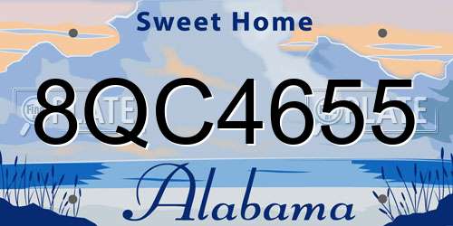 8QC4655 Alabama License Plate