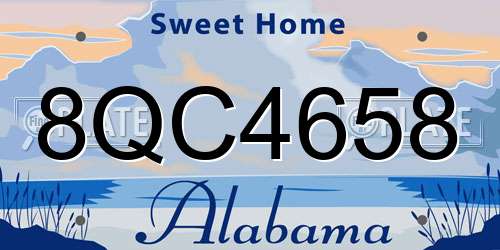 8QC4658 Alabama License Plate