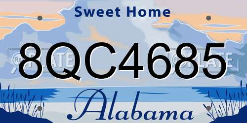 8QC4685 Alabama License Plate