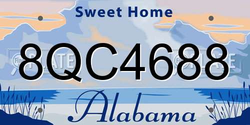 8QC4688 Alabama License Plate