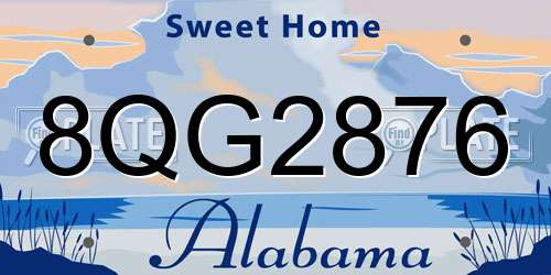 8QG2876 Alabama License Plate