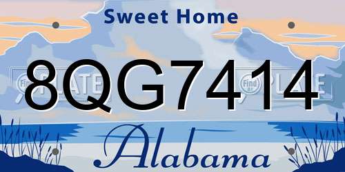 8QG7414 Alabama License Plate