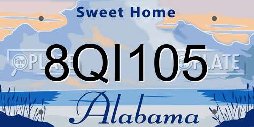 8QI105 Alabama License Plate