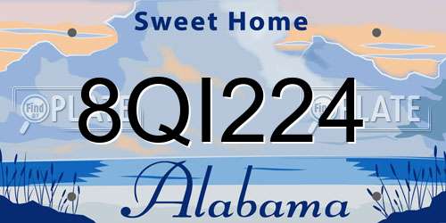 8QI224 Alabama License Plate
