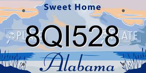 8QI528 Alabama License Plate