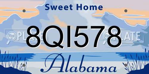 8QI578 Alabama License Plate