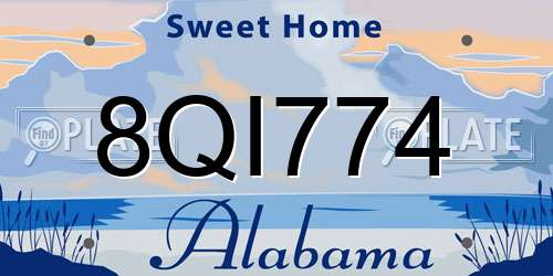 8QI774 Alabama License Plate