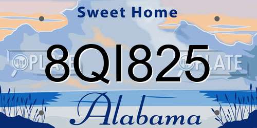 8QI825 Alabama License Plate