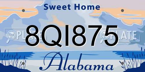 8QI875 Alabama License Plate