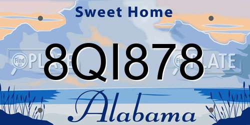 8QI878 Alabama License Plate