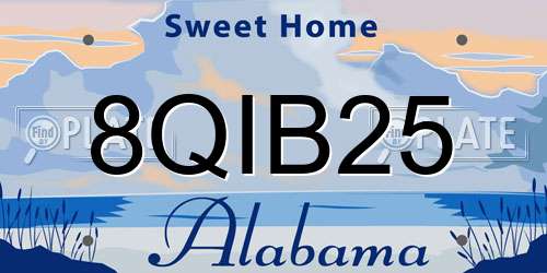 8QIB25 Alabama License Plate