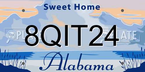 8QIT24 Alabama License Plate