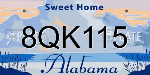 8QK115 Alabama License Plate