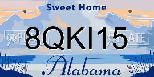 8QKI15 Alabama License Plate