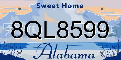 8QL8599 Alabama License Plate