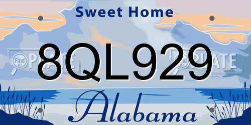 8QL929 Alabama License Plate
