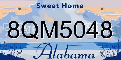 8QM5048 Alabama License Plate