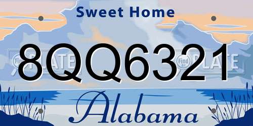 8QQ6321 Alabama License Plate