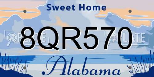8QR570 Alabama License Plate