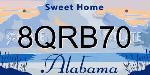 8QRB70 Alabama License Plate