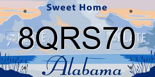 8QRS70 Alabama License Plate