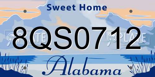 8QS0712 Alabama License Plate