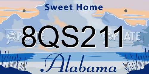 8QS211 Alabama License Plate