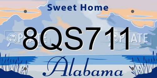 8QS711 Alabama License Plate