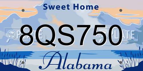 8QS750 Alabama License Plate