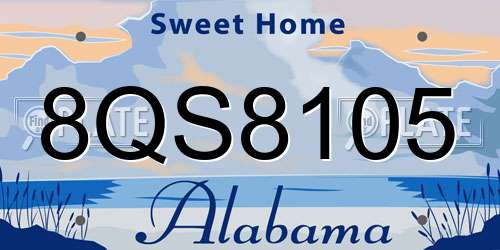 8QS8105 Alabama License Plate