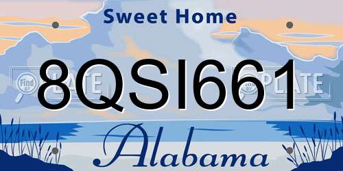 8QSI661 Alabama License Plate
